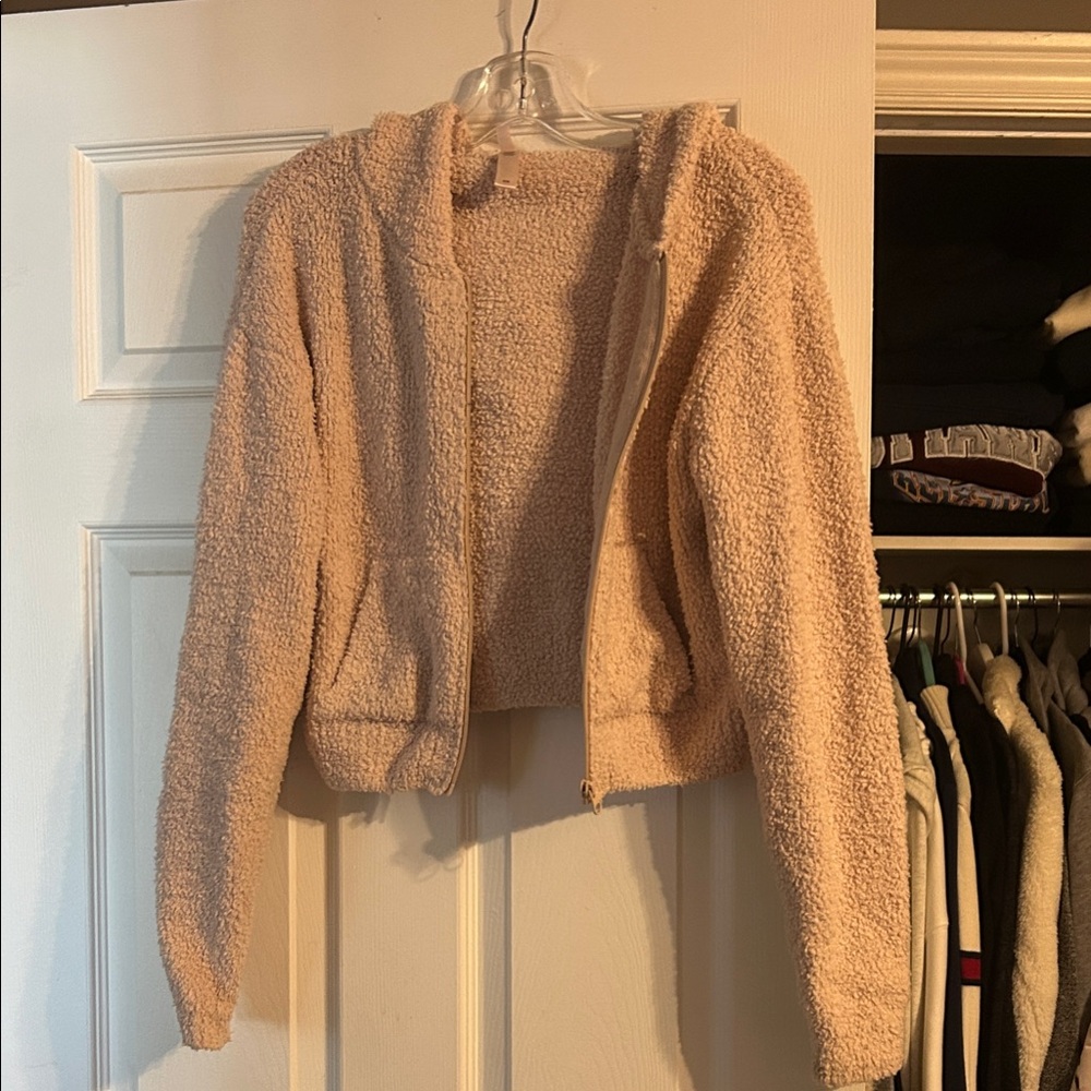 SKIMS Tan Sherpa Hoodie